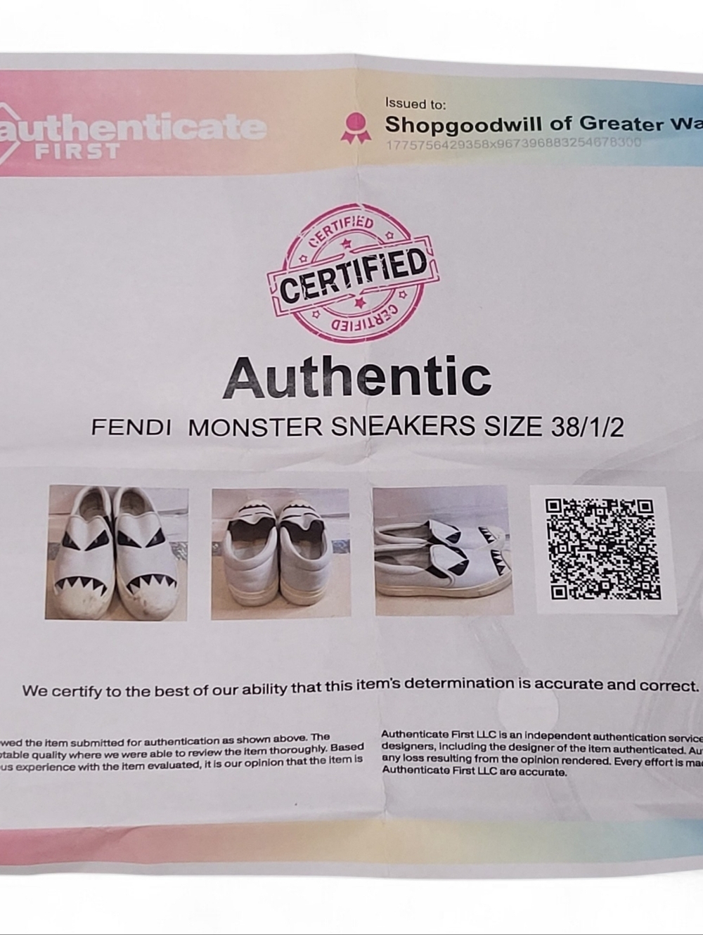 FENDI Bag Bugs Monster Eyes Leather Slip On Sneakers - Picture 16 of 17